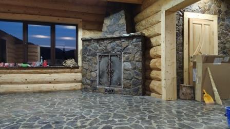 stone fireplace. Stara Guta