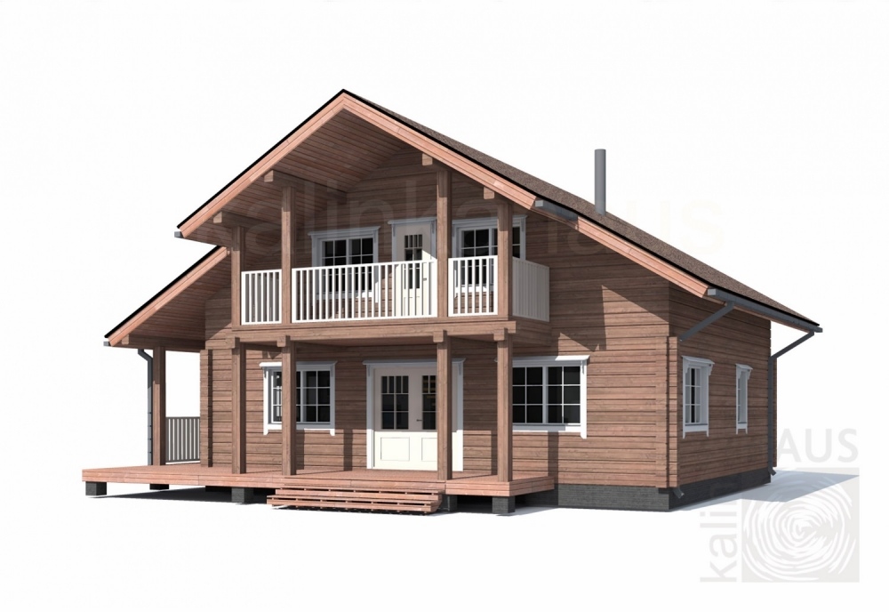 деревянный дом 136.24m² + 30.68m² терраса