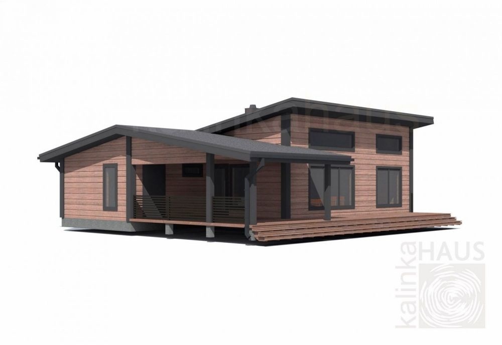 деревянный дом 92m² + 47.2m² терраса