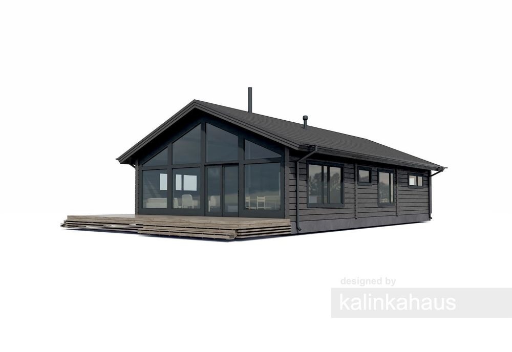 деревянный дом 123.62m² + 47.32m² терраса