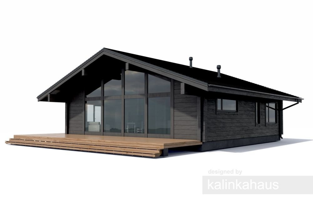 деревянный дом 101.8m² + 47.8m² терраса