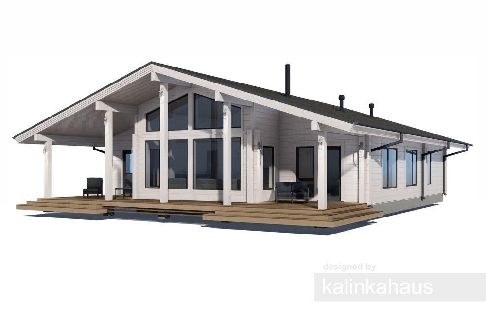 деревянный дом 150.6m² + 40m² терраса