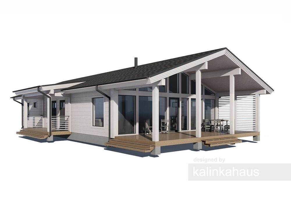 wooden house 128.1m² + 28.8m² terrace